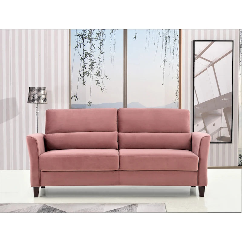Sofa im Mid-Century-Modern-Stil mit gepolsterten, schrägen Armlehnen fürs Wohnzimmer, 77.95