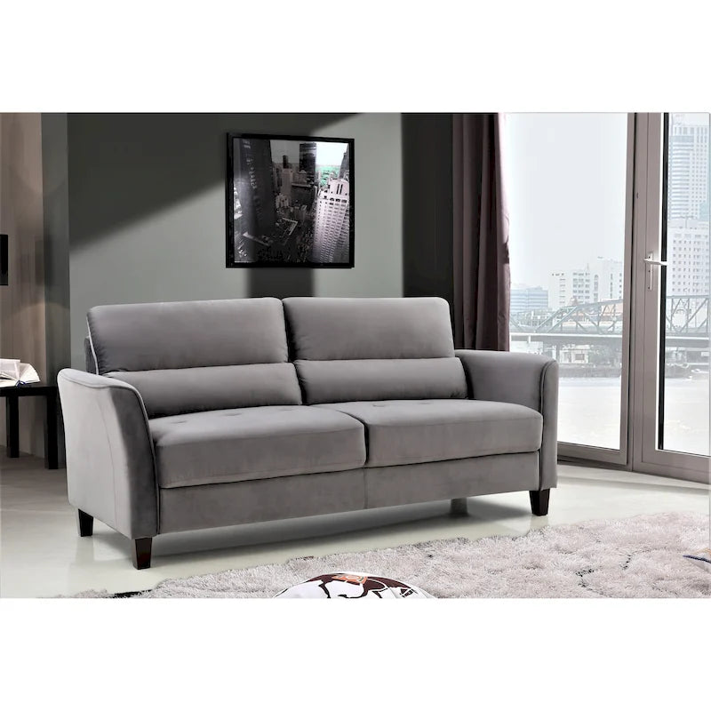 Sofa im Mid-Century-Modern-Stil mit gepolsterten, schrägen Armlehnen fürs Wohnzimmer, 77.95