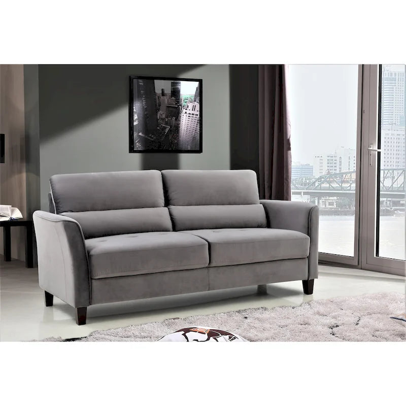 Sofa im Mid-Century-Modern-Stil mit gepolsterten, schrägen Armlehnen fürs Wohnzimmer, 77.95