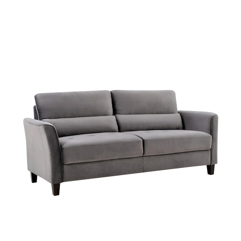Sofa im Mid-Century-Modern-Stil mit gepolsterten, schrägen Armlehnen fürs Wohnzimmer, 77.95