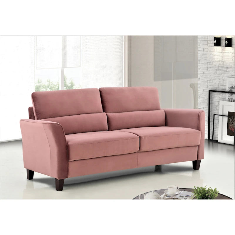 Sofa im Mid-Century-Modern-Stil mit gepolsterten, schrägen Armlehnen fürs Wohnzimmer, 77.95