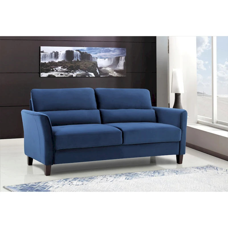 Sofa im Mid-Century-Modern-Stil mit gepolsterten, schrägen Armlehnen fürs Wohnzimmer, 77.95