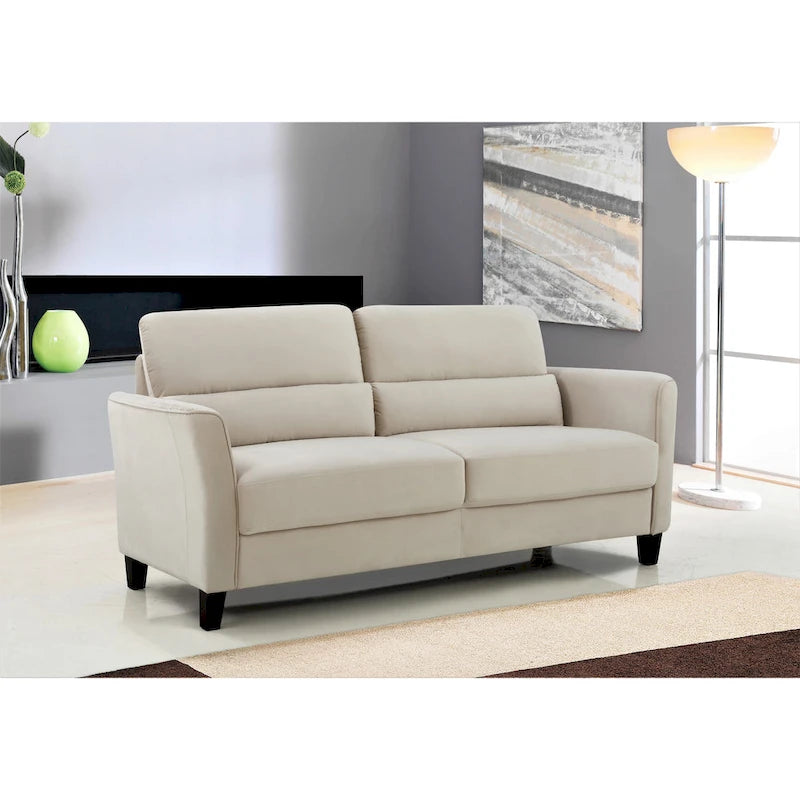 Sofa im Mid-Century-Modern-Stil mit gepolsterten, schrägen Armlehnen fürs Wohnzimmer, 77.95