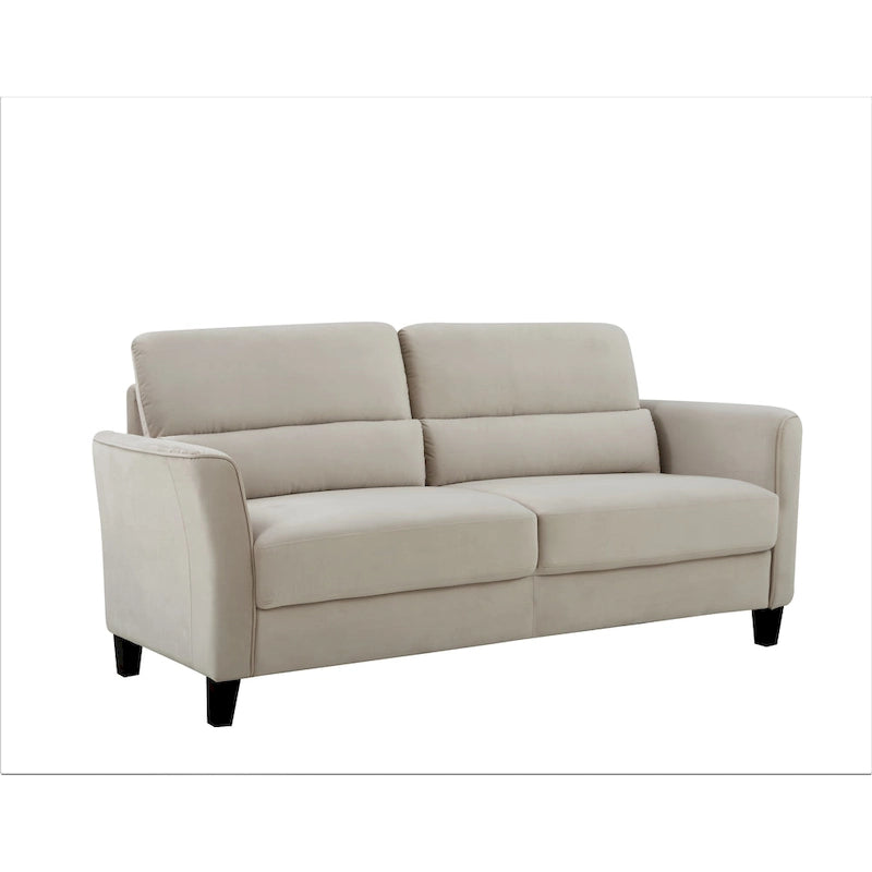 Sofa im Mid-Century-Modern-Stil mit gepolsterten, schrägen Armlehnen fürs Wohnzimmer, 77.95