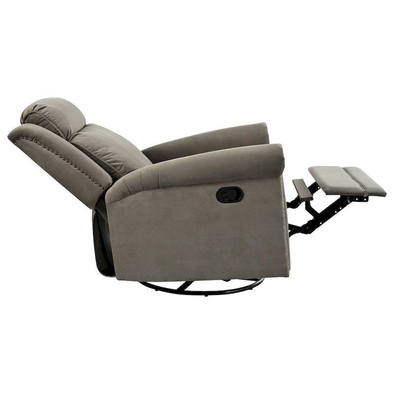 Sillón reclinable giratorio moderno de terciopelo