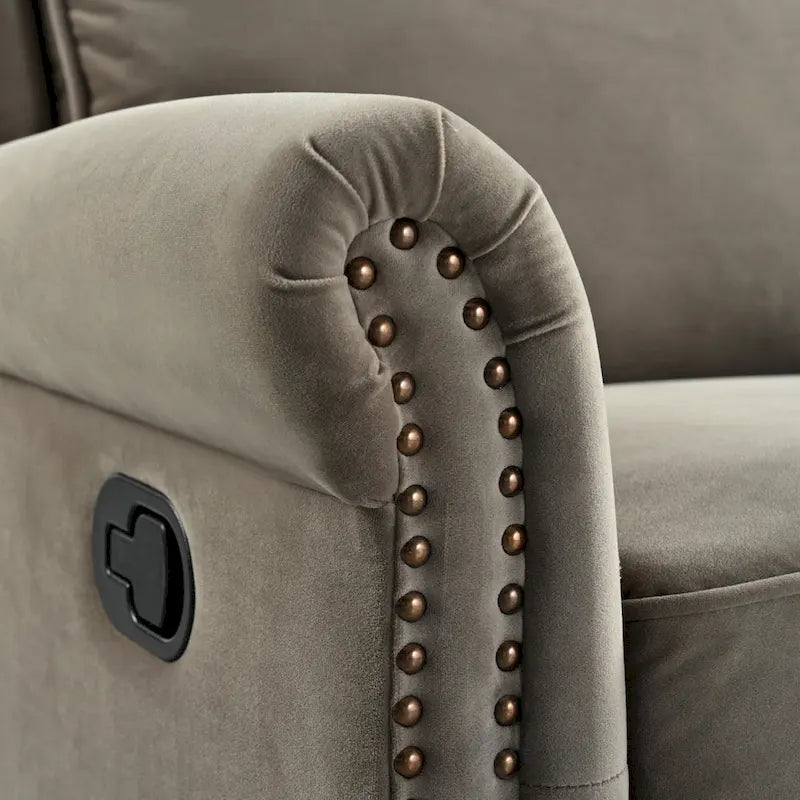 Sillón reclinable giratorio moderno de terciopelo