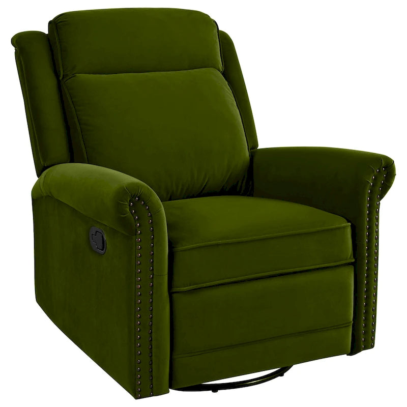 Sillón reclinable giratorio moderno de terciopelo