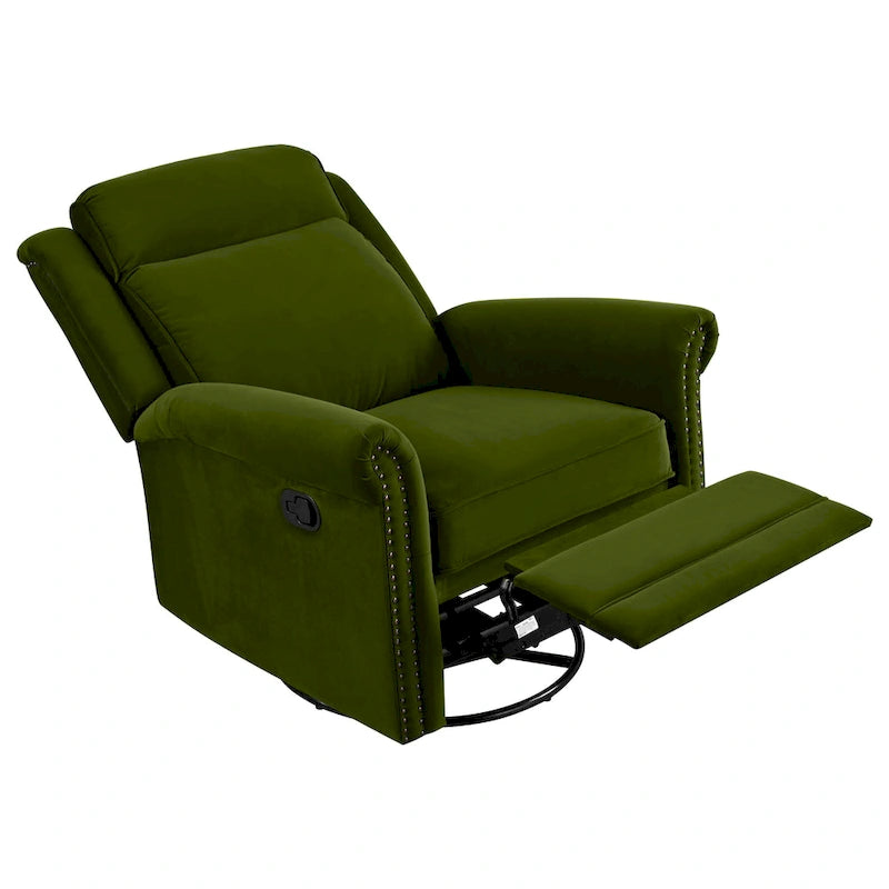 Sillón reclinable giratorio moderno de terciopelo