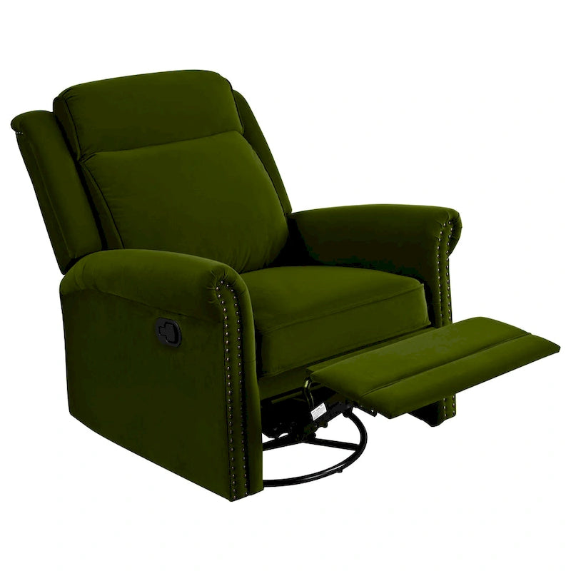Sillón reclinable giratorio moderno de terciopelo