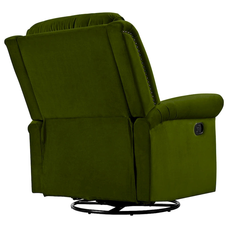 Sillón reclinable giratorio moderno de terciopelo