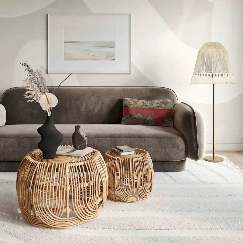 Sofa aus strukturiertem Samt - 84.7W x 34.3D x 32.1H