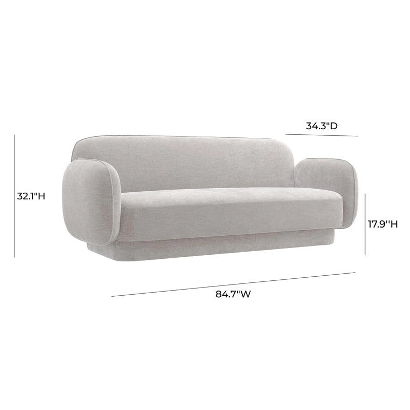 Sofa aus strukturiertem Samt - 84.7W x 34.3D x 32.1H