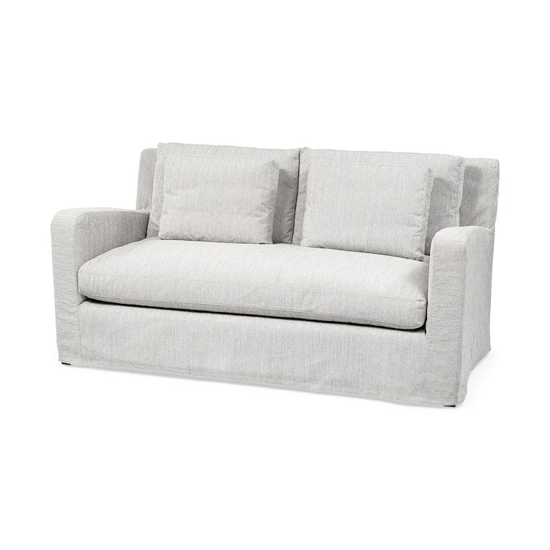 Zweisitzer-Sofa mit beigem Schonbezug