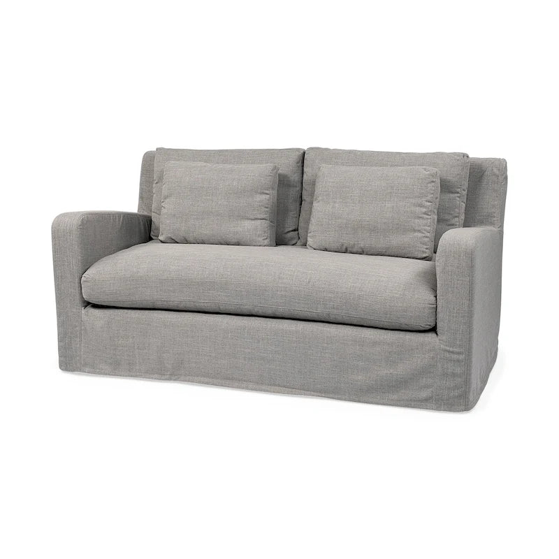 Zweisitzer-Sofa mit beigem Schonbezug
