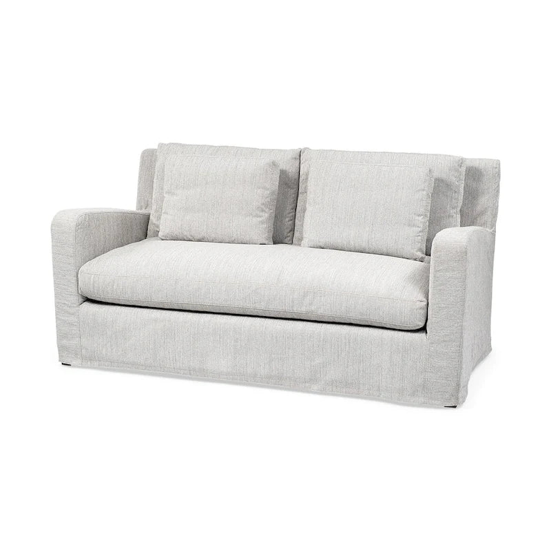 Zweisitzer-Sofa mit beigem Schonbezug