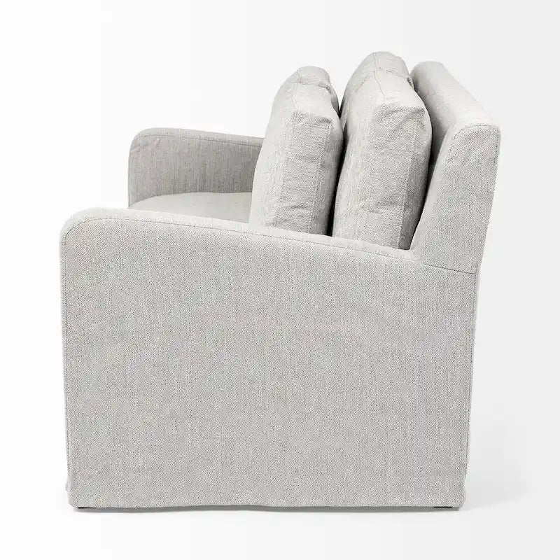 Zweisitzer-Sofa mit beigem Schonbezug