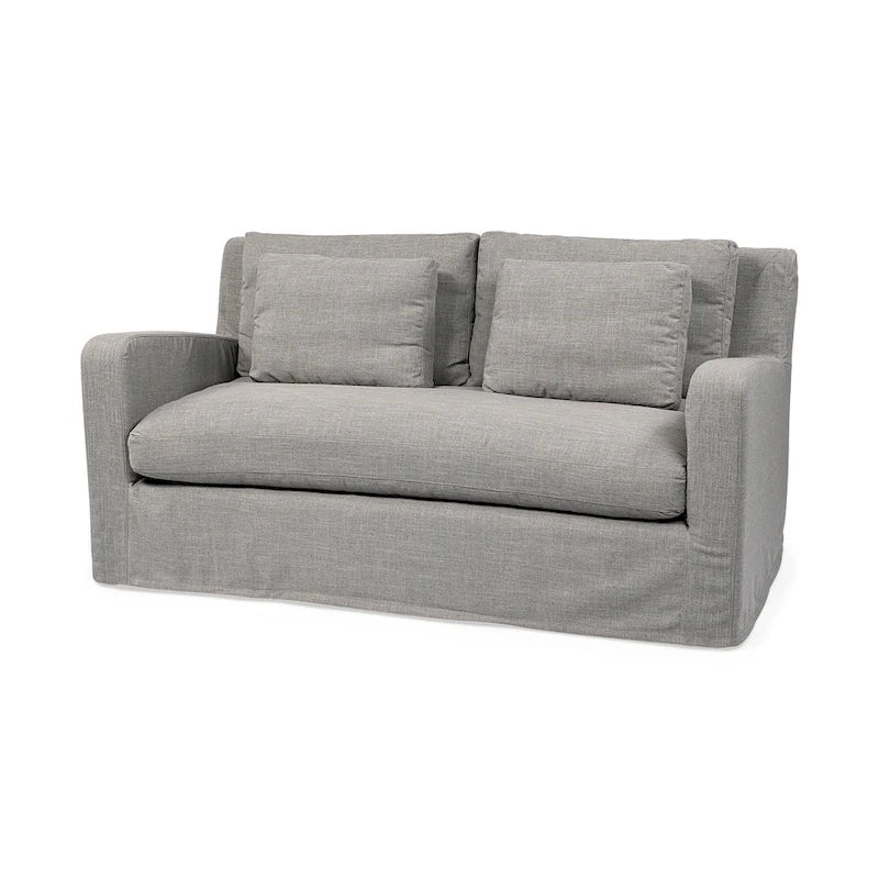 Zweisitzer-Sofa mit beigem Schonbezug