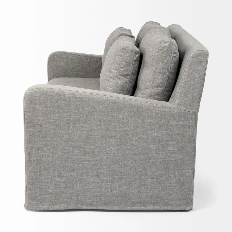 Zweisitzer-Sofa mit beigem Schonbezug