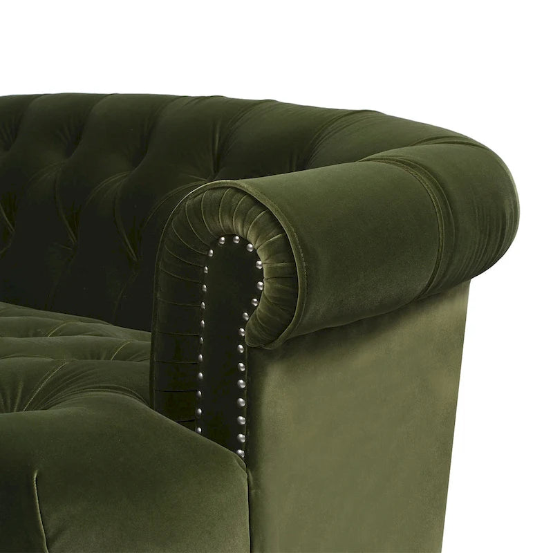 Sofa aus Samt mit Knopfheftung im Mid-Century-Modern-Stil, 84