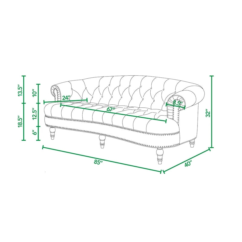 Sofa aus Samt mit Knopfheftung im Mid-Century-Modern-Stil, 84