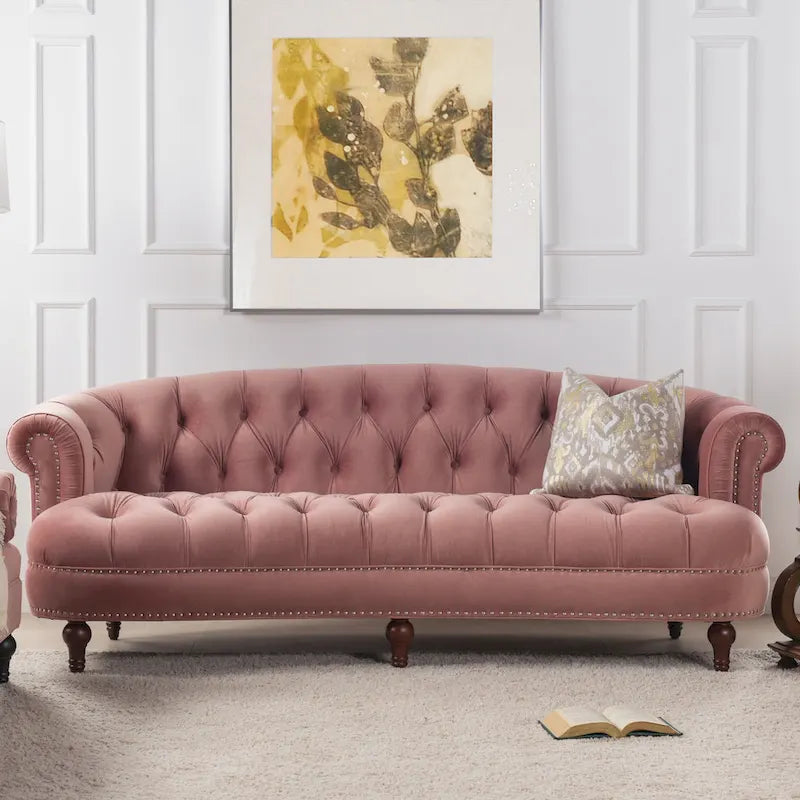 Sofa aus Samt mit Knopfheftung im Mid-Century-Modern-Stil, 84