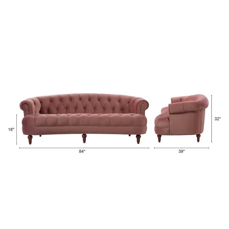 Sofa aus Samt mit Knopfheftung im Mid-Century-Modern-Stil, 84