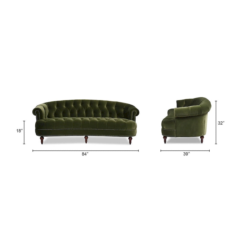 Sofa aus Samt mit Knopfheftung im Mid-Century-Modern-Stil, 84