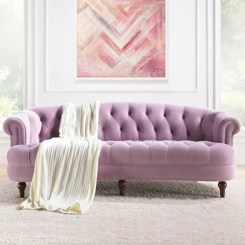 Sofa aus Samt mit Knopfheftung im Mid-Century-Modern-Stil, 84
