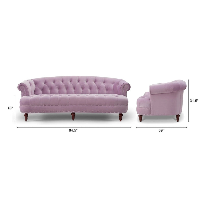 Sofa aus Samt mit Knopfheftung im Mid-Century-Modern-Stil, 84