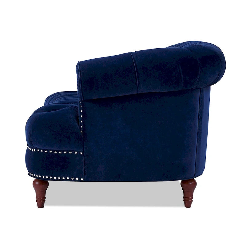 Sofa aus Samt mit Knopfheftung im Mid-Century-Modern-Stil, 84