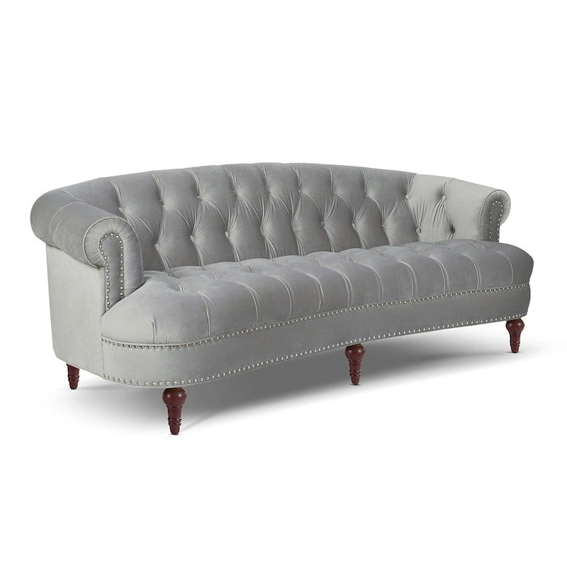 Sofa aus Samt mit Knopfheftung im Mid-Century-Modern-Stil, 84