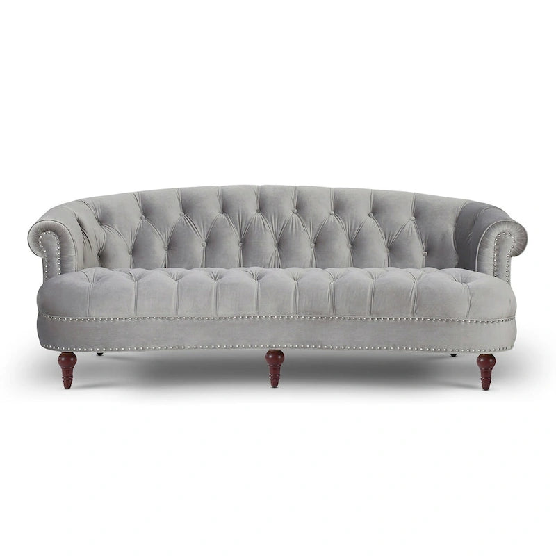 Sofa aus Samt mit Knopfheftung im Mid-Century-Modern-Stil, 84