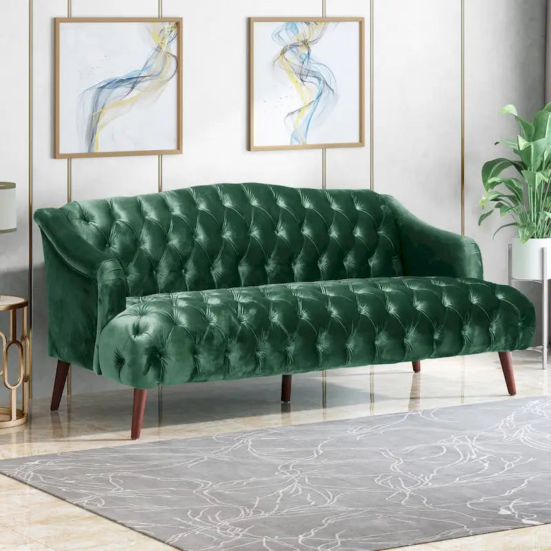 Modernes glamouröses Sofa aus Samt mit Knopfheftung