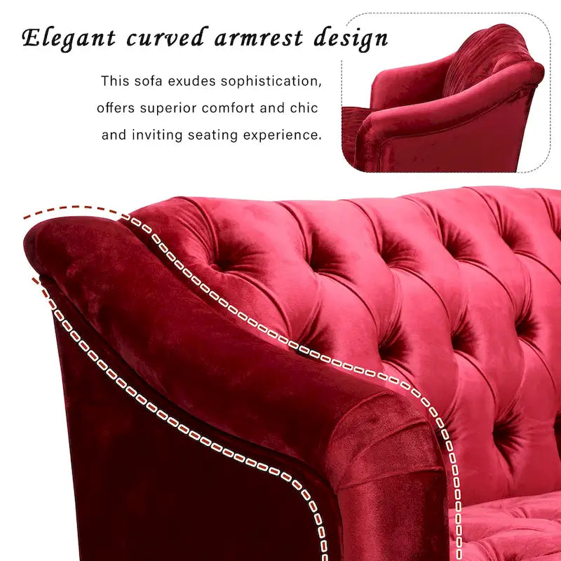 Modernes glamouröses Sofa aus Samt mit Knopfheftung
