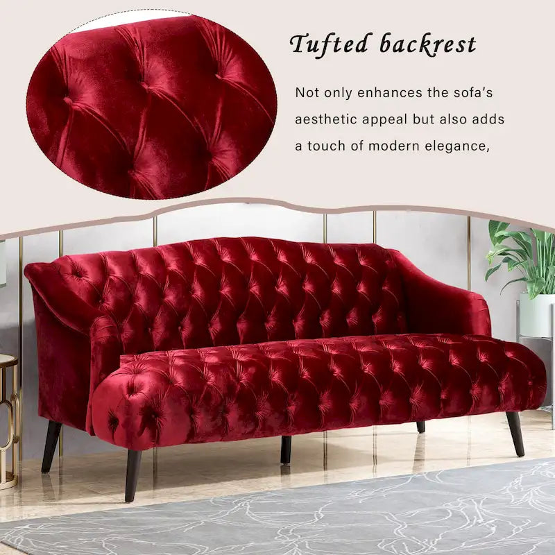 Modernes glamouröses Sofa aus Samt mit Knopfheftung