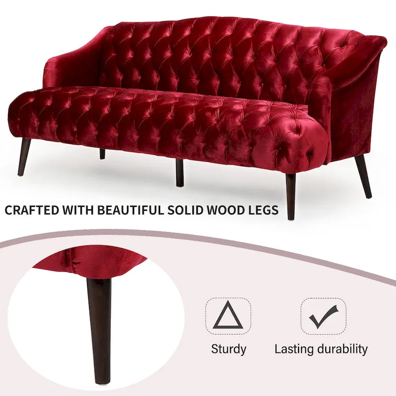 Modernes glamouröses Sofa aus Samt mit Knopfheftung