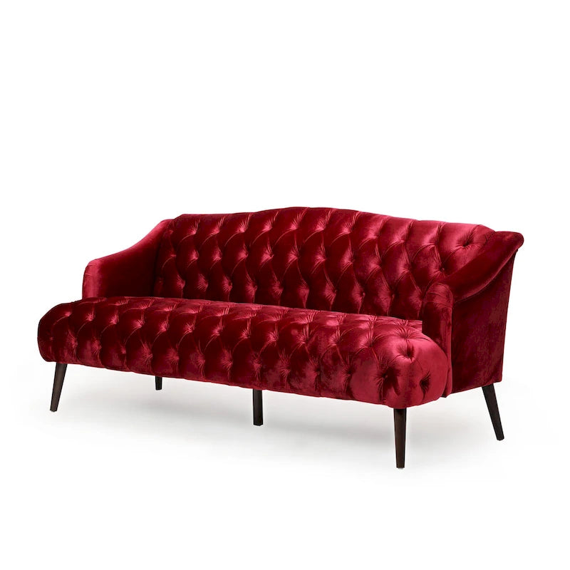 Modernes glamouröses Sofa aus Samt mit Knopfheftung