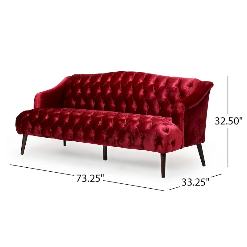 Modernes glamouröses Sofa aus Samt mit Knopfheftung