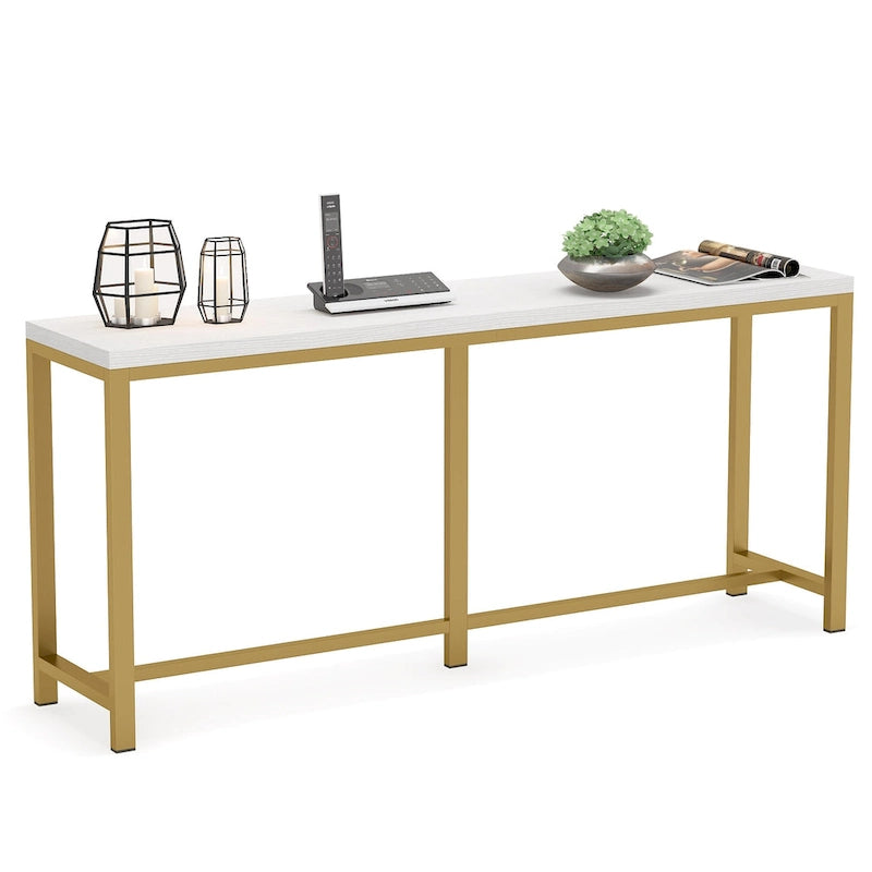 Table console extra longue de 70.9 pouces à placer derrière le canapé, table étroite pour entrée
