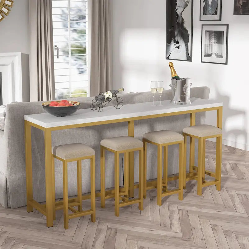 Table console extra longue de 70.9 pouces à placer derrière le canapé, table étroite pour entrée