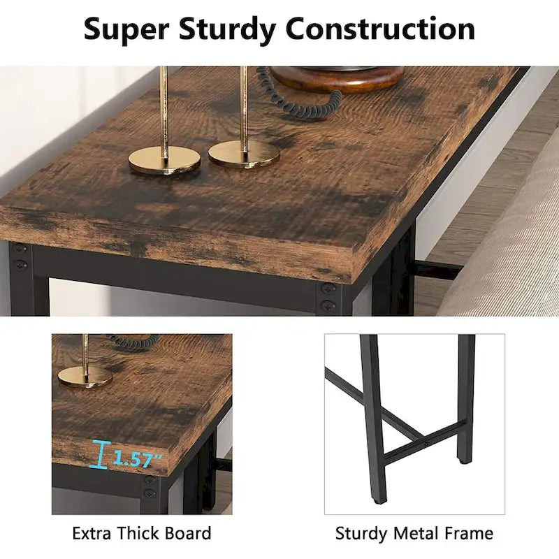 Table console extra longue de 70.9 pouces à placer derrière le canapé, table étroite pour entrée