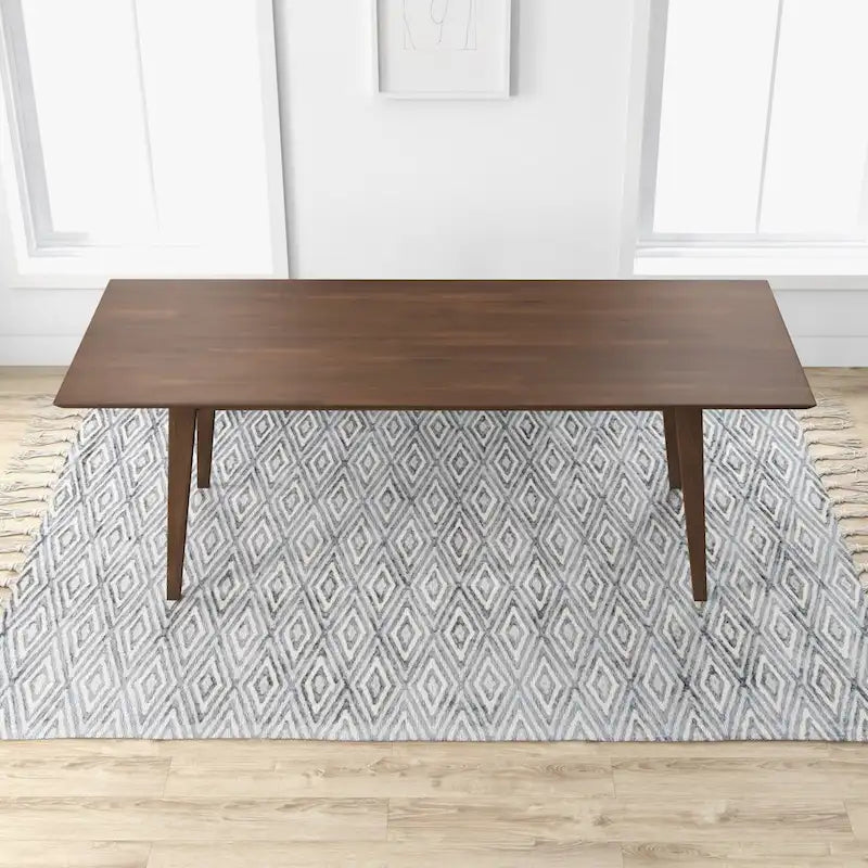Rechteckiger Esstisch aus Walnussholz im Mid-Century-Stil, 86 inch