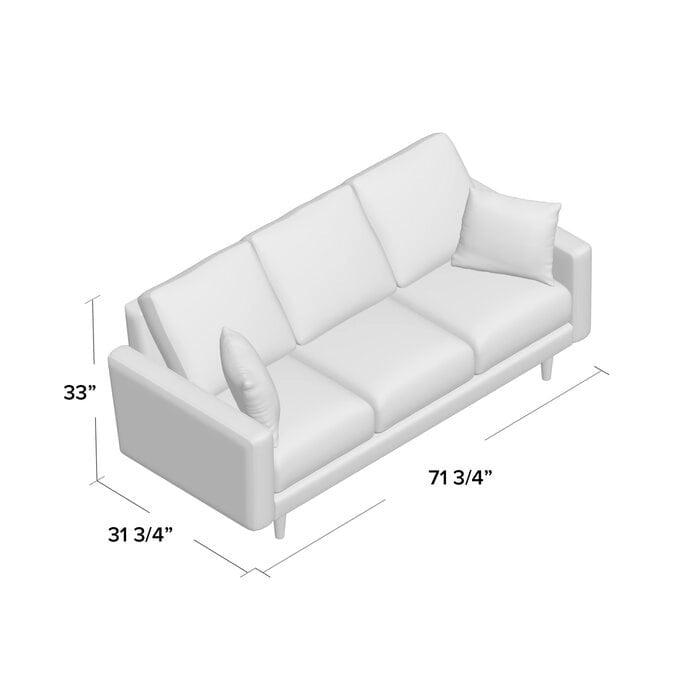Sofa mit quadratischen Armlehnen, 71.7
