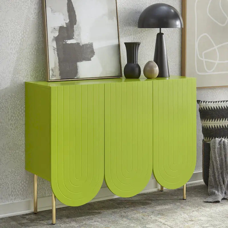 Lifestorey Ingrid 3-Door Scalloped Mid-Century Sideboard