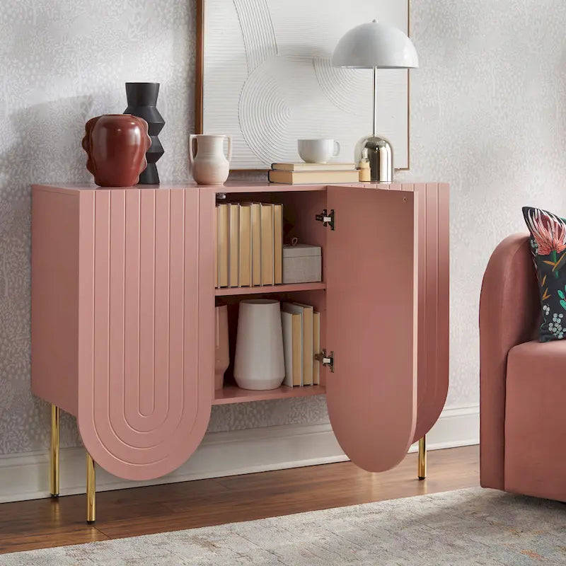 Sideboard mit 3 Türen und gewelltem Rand im Mid-Century-Stil
