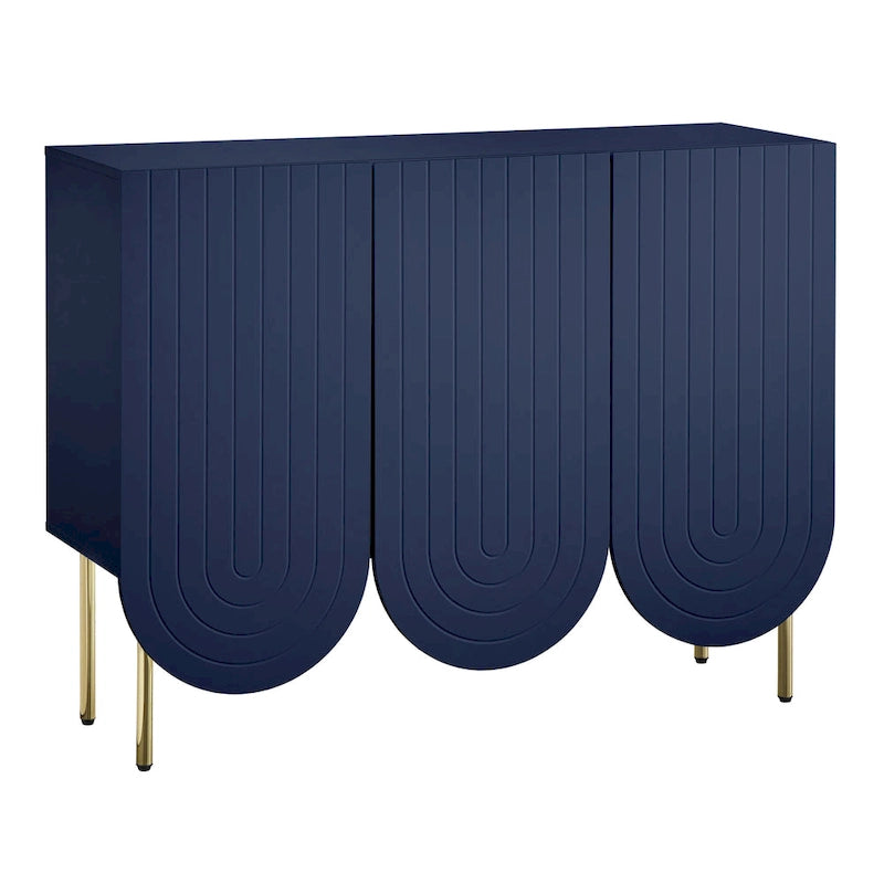 Sideboard mit 3 Türen und gewelltem Rand im Mid-Century-Stil