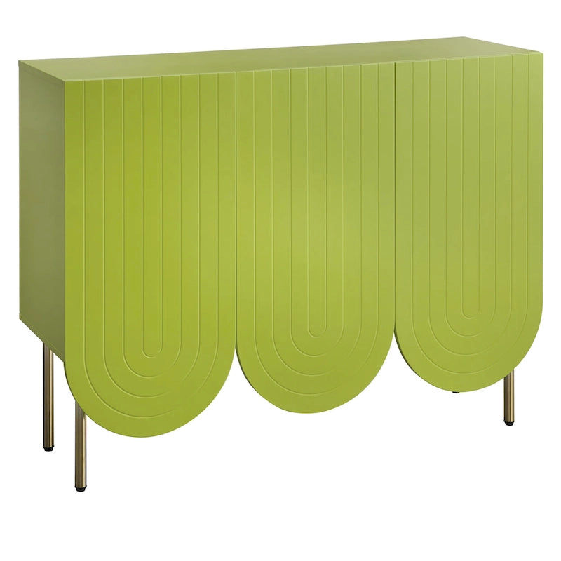 Sideboard mit 3 Türen und gewelltem Rand im Mid-Century-Stil