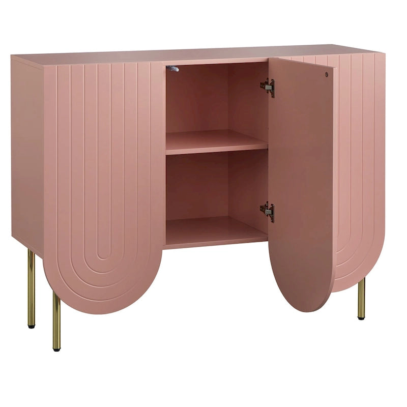 Sideboard mit 3 Türen und gewelltem Rand im Mid-Century-Stil