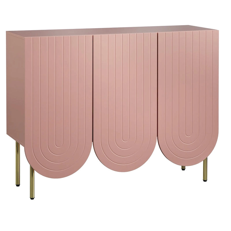 Sideboard mit 3 Türen und gewelltem Rand im Mid-Century-Stil