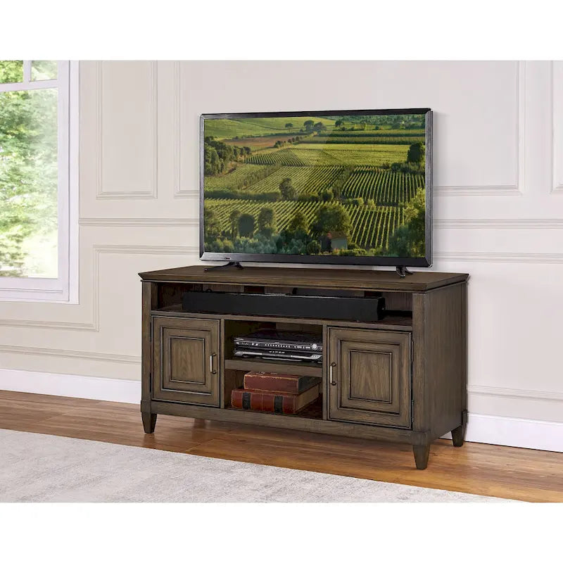 TV-Schrank aus Holz (Patchwork-Stil mit Eichenbohlen)